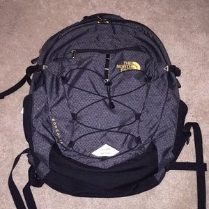 Grey/Black and Gold North Face Borealis Backpack
